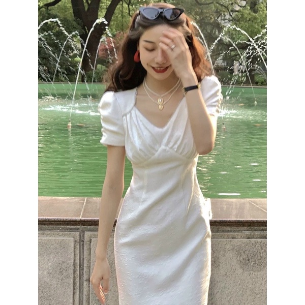 ĐẦM NHÍU TAY MIDI RÃ NGỰC CHẠY HẠT