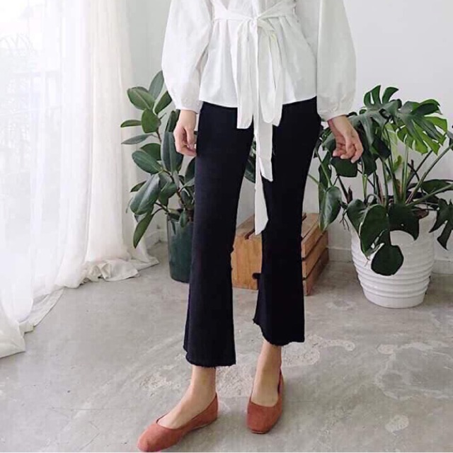 QUẦN KAKI ĐEN ỐNG LOE