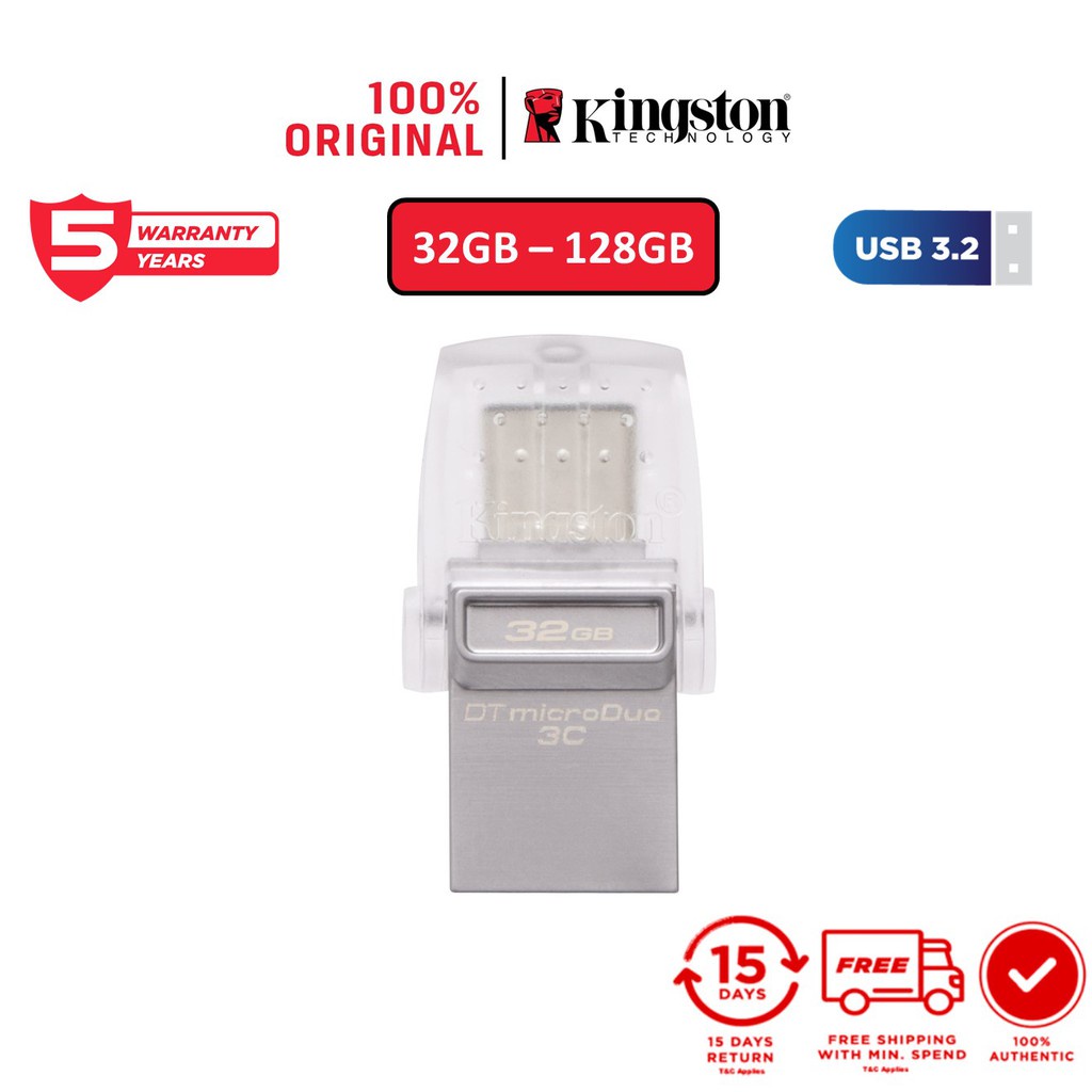 USB Kingston USB Flash DataTraveler microDuo 3C USB Type-C và Ổ Flash Type-A DTDUO3CG3/64GB