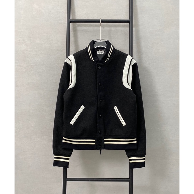 Áo Khoác Teddy SLP Form Crop - Varsity Saint Lauren Paris