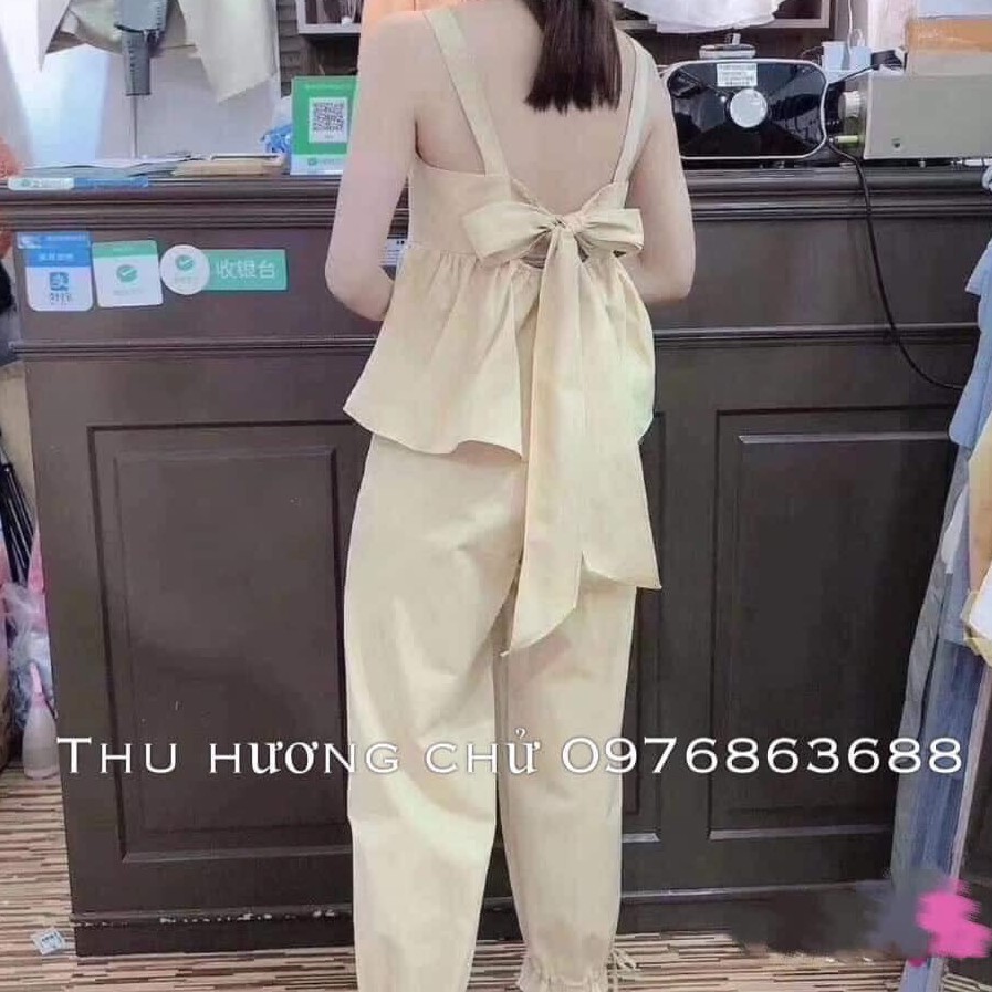 (ẢNH THẬT) BỘ ĐŨI  ÁO 2 DÂY NƠ SAU LƯNG QUẦN DÀI CỰC SANG CHẢNH - HÀNG QUẢNG CHÂU MỚI VỀ- GIÁ CỰC SỐC