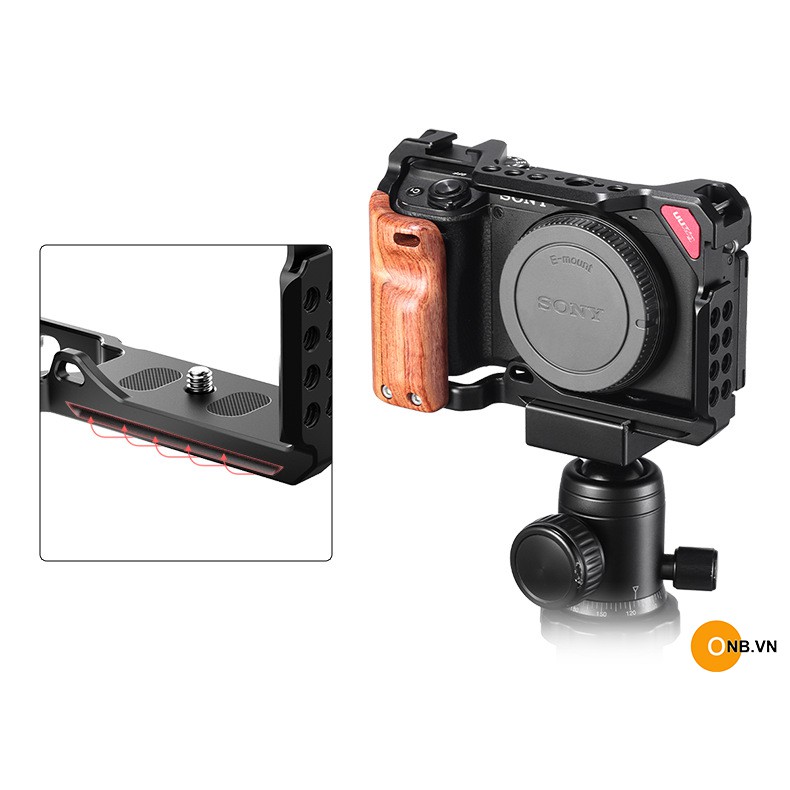 Uurig Cage Khung máy ảnh Sony A6300 A6400 kèm báng gỗ 2021