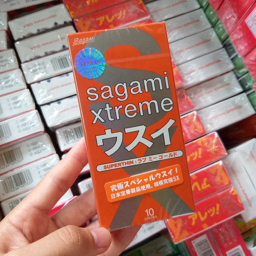 [ CHÍNH HÃNG ] - Bao Cao Su Sagami Xtreme LoveMe Orange, siêu mỏng, ôm sát, truyền nhiệt nhanh - hộp 10 cái