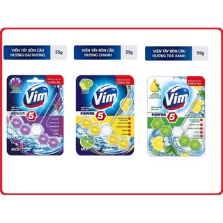 [Xả Kho] Combo 2 Vỉ Vệ sinh bồn cầu VIM POWER 5 sạch khuẩn thơm mát 55g/vỉ