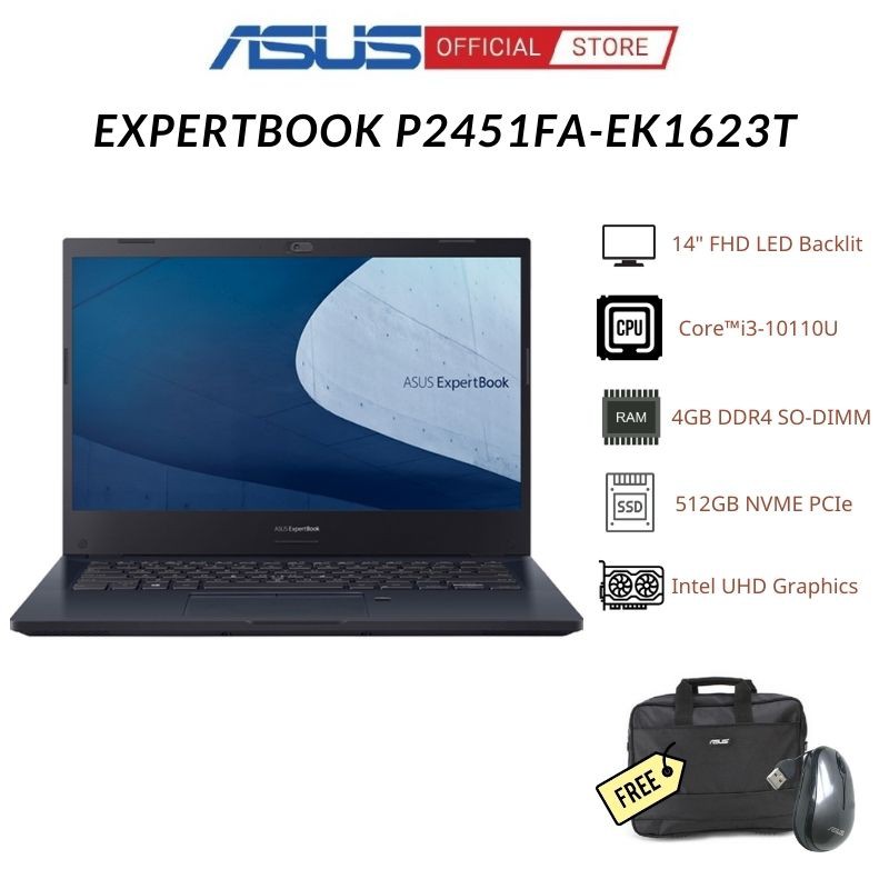 [Mã ELBAU7 giảm 7%] Laptop Asus Asus ExpertBook P2451FA-EK2793 (Core i3 | 14&quot; FHD)