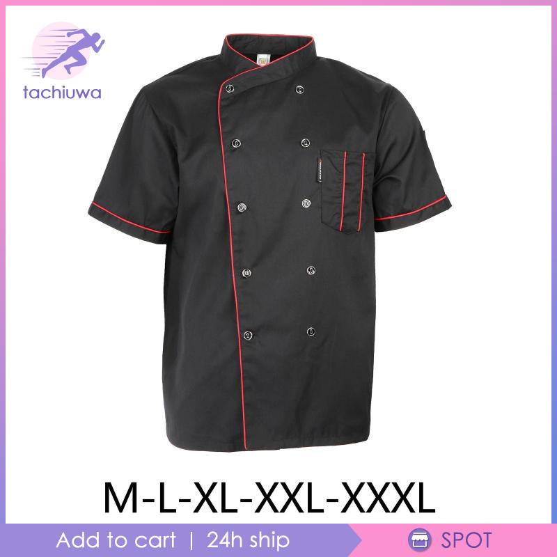 Chef Jacket Uniform Short Sleeve Breathable Apparel Pocket Cooking Kitchen | BigBuy360 - bigbuy360.vn