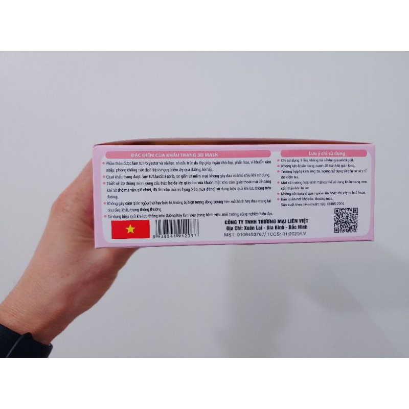 Hộp  khẩu trang 3d mask cho trẻ em và người lớn , khẩu trang 3d queen mask