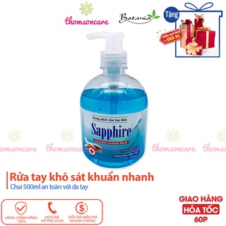 Nước rửa tay khô Sapphire 500ml, dung dịch sát khuẩn nhanh, không bị khô da