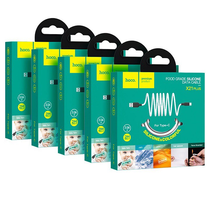 Cáp sạc nhanh SIêu Bền 2M TypeC Hoco X21 PLus 2.4A - Chính Hãng