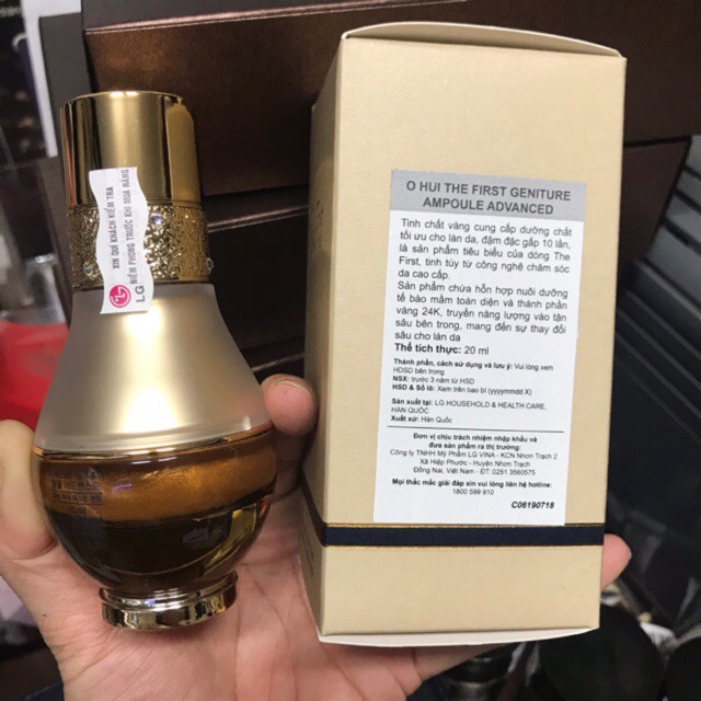 Tinh chất vàng Ohui The First Ampoule siêu hồi sinh da với thành phần vàng 24K 20ml