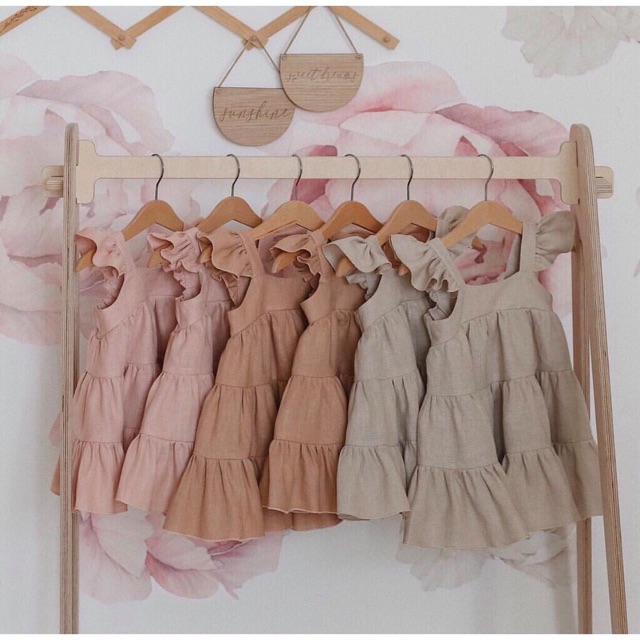 [HÀNG THIẾT KẾ] Đầm cánh tiên 3 tầng cho bé - Váy trẻ em vải Linen nhập từ Hàn Quốc - HÀNG CAO CẤP XUẤT KHẨU