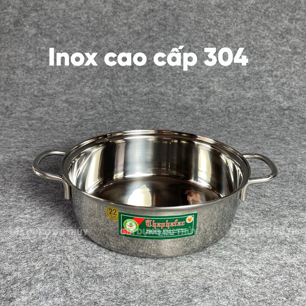 Nồi lẩu inox cao cấp 304, kích thước 22 - 24 - 26 cm thương hiệu inox Thafafac (Thành Phát)