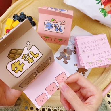 🎀TẬP NOTE HỘP SỮA🎀 Giấy Note Xinh Xắn Dạng Hộp Sữa - Art và Đời Sống