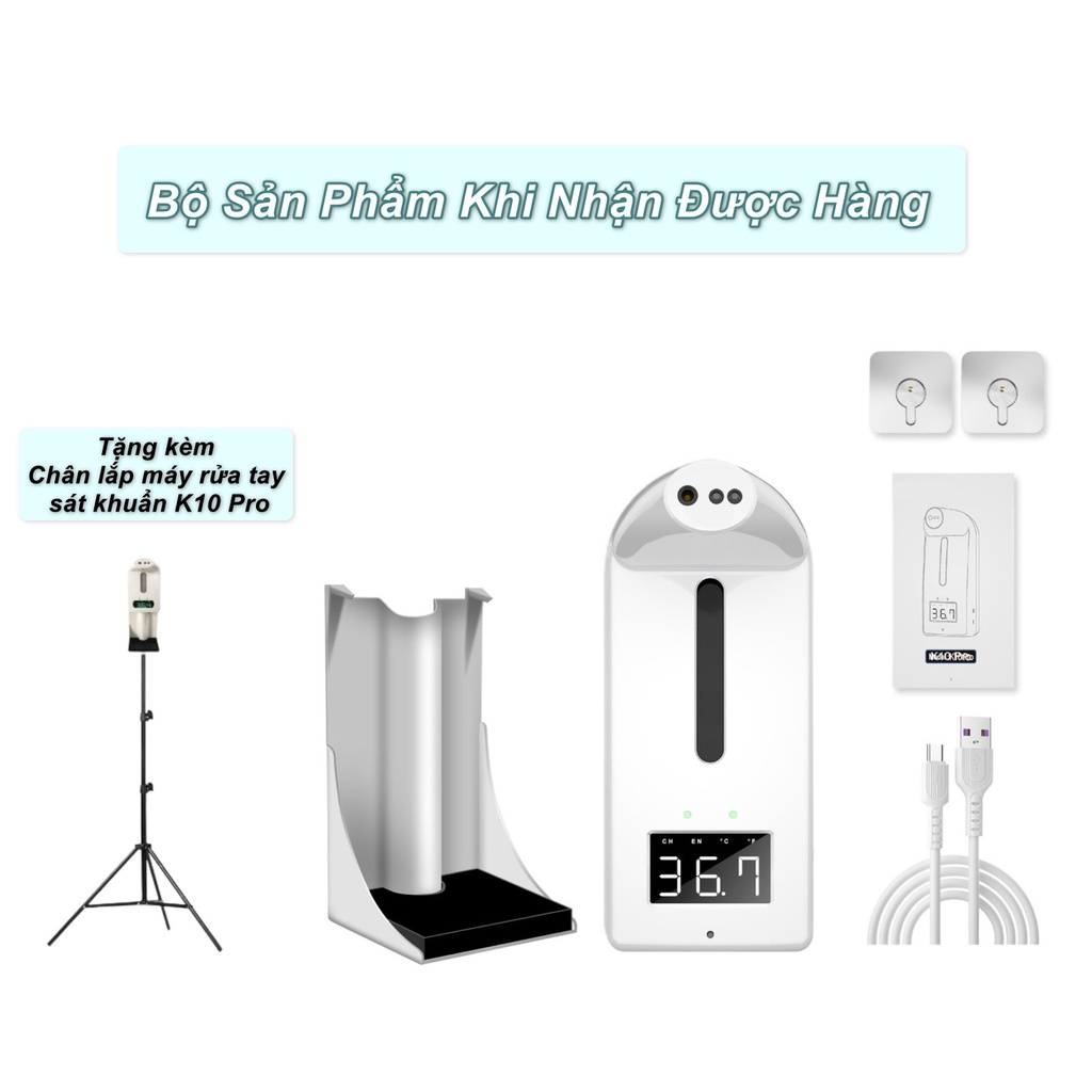 Máy Rửa Tay K10 Pro Đo Nhiệt Độ Cơ Thể ( Tặng kèm Giá Treo ) - Home and Garden