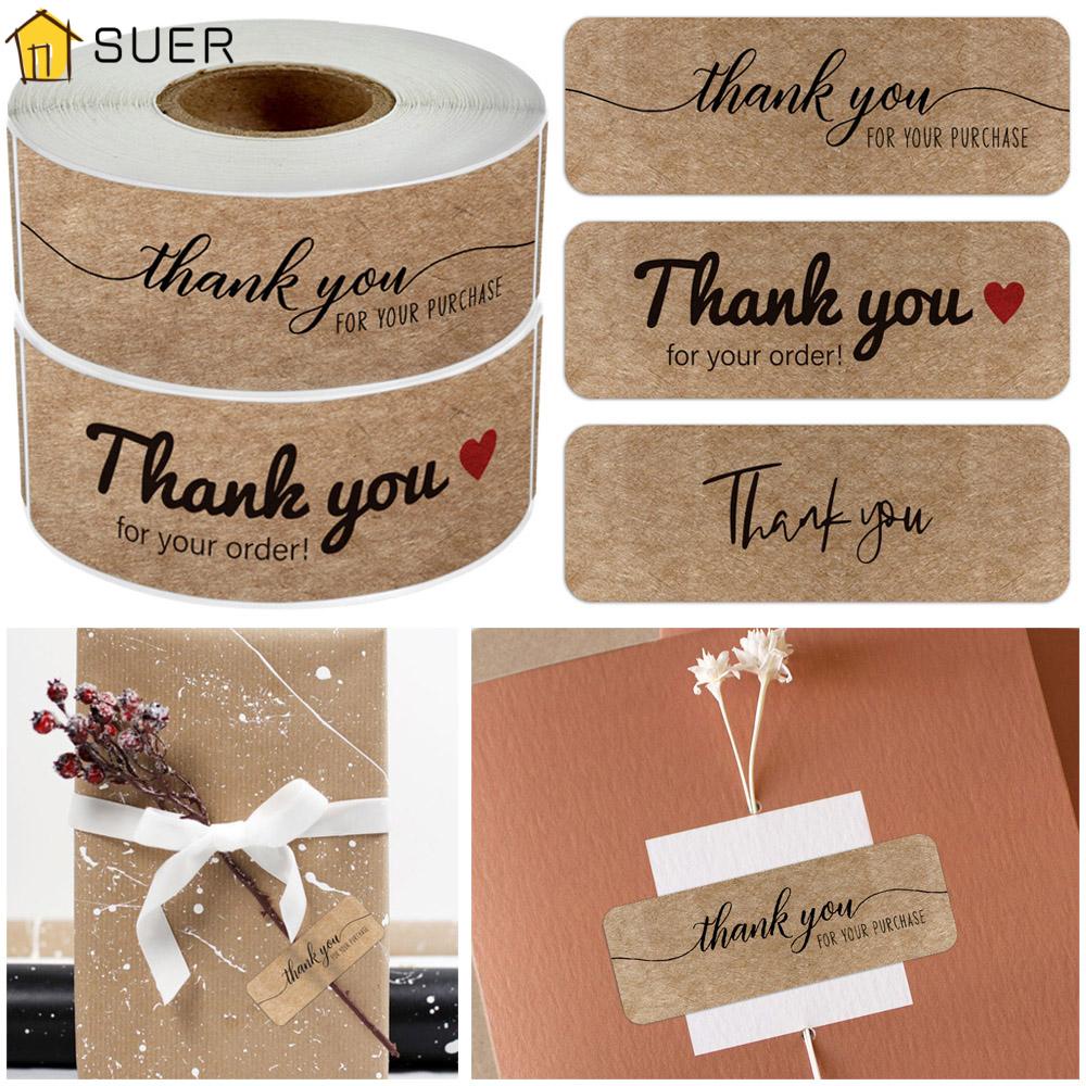 Cuộn 120 Nhãn Dán Trang Trí In Chữ Thank You 3x1 Inch