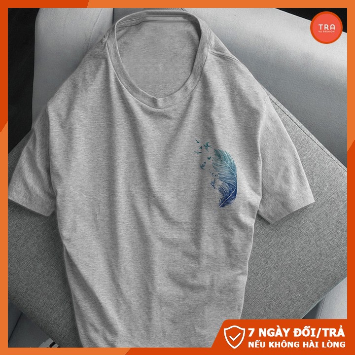 Áo phông trắn nam tay ngắn cổ tròn chất mát in 3D Lông Vũ mã CZ63 | BigBuy360 - bigbuy360.vn