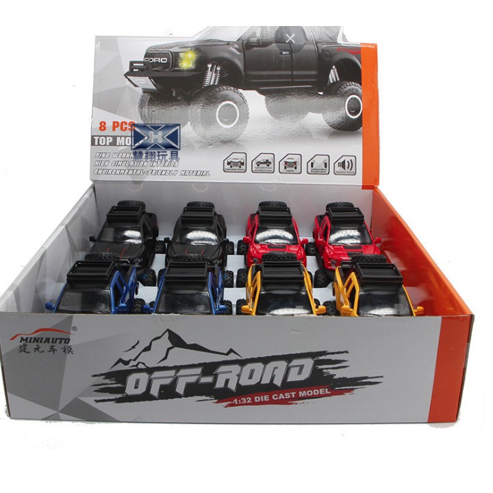 Mô Hình Xe bán tải Ford F150 Offroad Tỷ Lệ 1:32 đồ chơi trẻ em mô hình bằng sắt có âm thanh và đèn mở các cửa