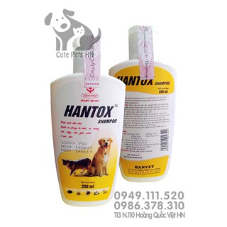 Sữa tắm Hantox Shampoo trị bọ, ve rận, côn trùng cho thú cưng 200ml - Cutepets