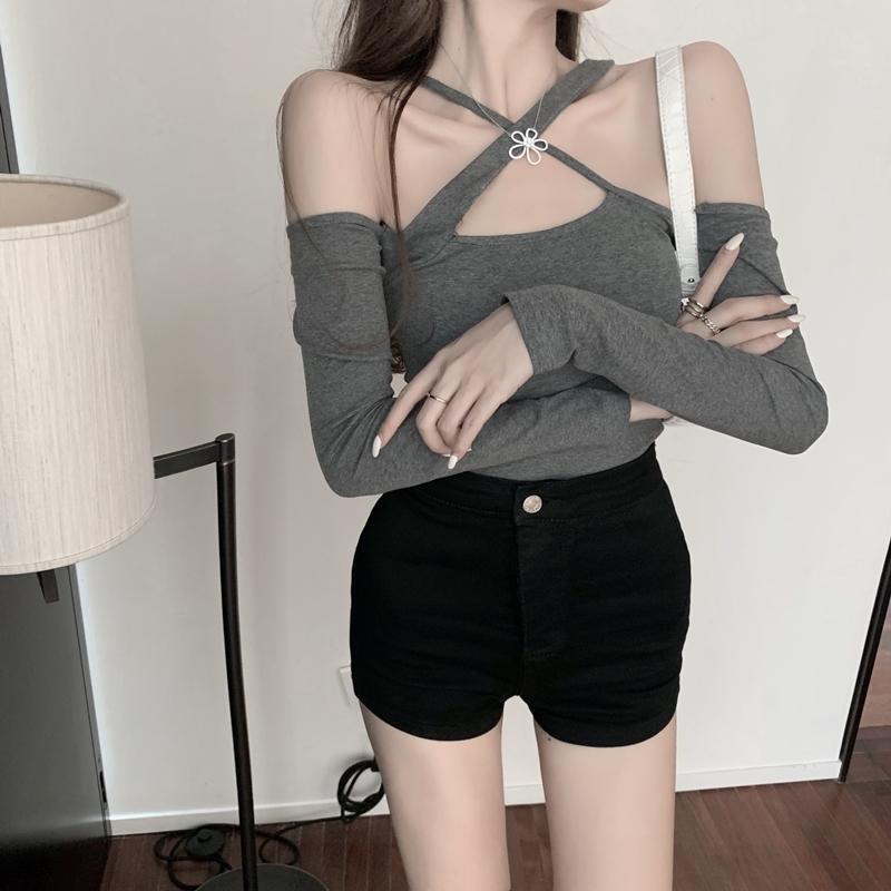 Áo kiểu COZOKC dài tay phối dây chéo quyến rũ thời trang