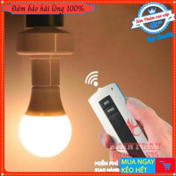 [HÀNG LOẠI 1] Đui đèn điều khiển từ xa thông minh xoáy E27, Đuôi đèn remote bằng sóng RF radio hồng ngoại xuyên tường