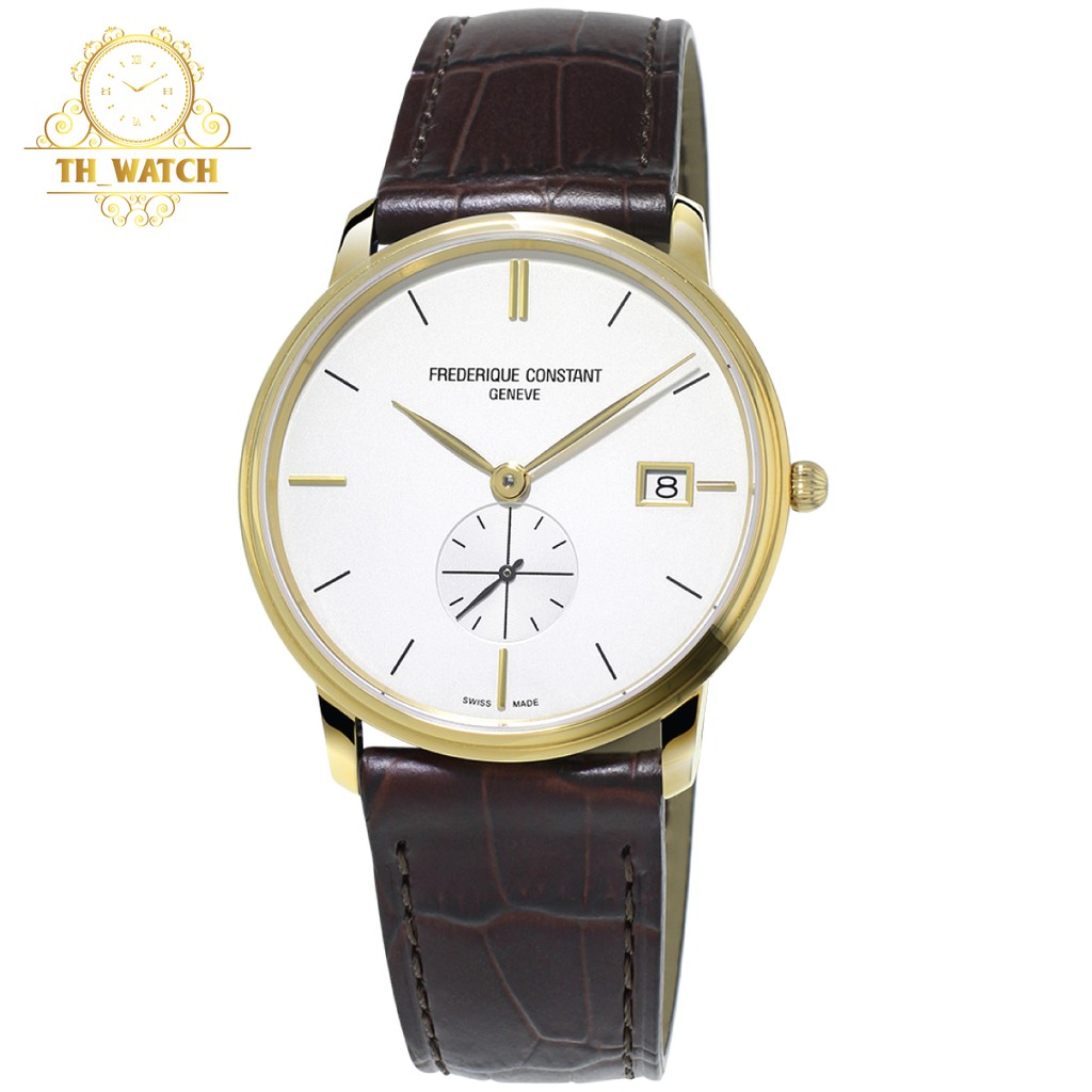 Đồng hồ Nam Frederique Constant FC-245V4S5 Slimline, mặt trắng, dây da, kính shapphire - Máy pin