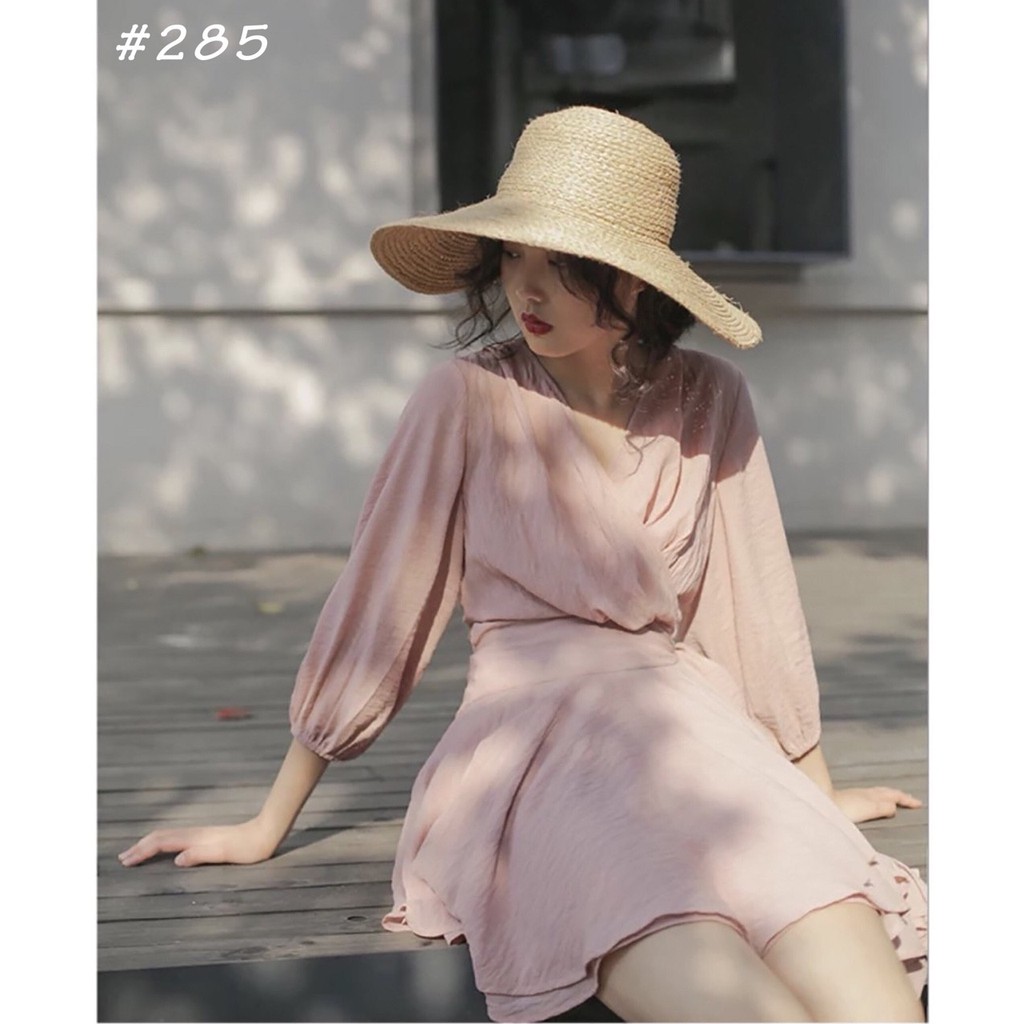Đầm hồng pastel cột nơ eo siêu xinh