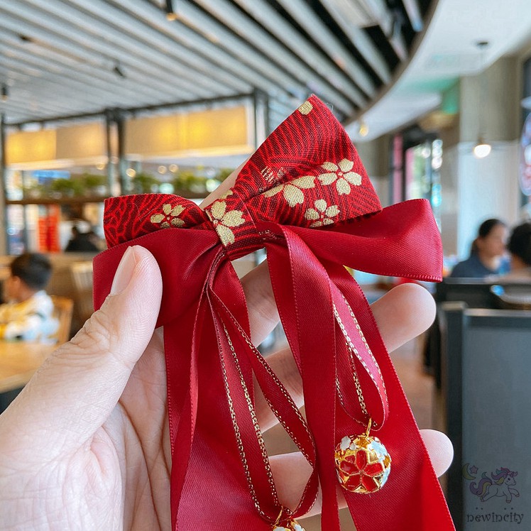 Kẹp Tóc Nơ Đỏ Họa Tiết Nhiều Thiết Kế Xinh Xắn Tùy Chọn Cho Bé Gái