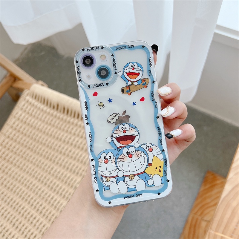 Ốp Điện Thoại Tpu Mềm Siêu Mỏng Chống Sốc In Hình Khủng Long Doraemon Cho iphone 14 13 12 11 Pro XS Max XR 7 8 Plus