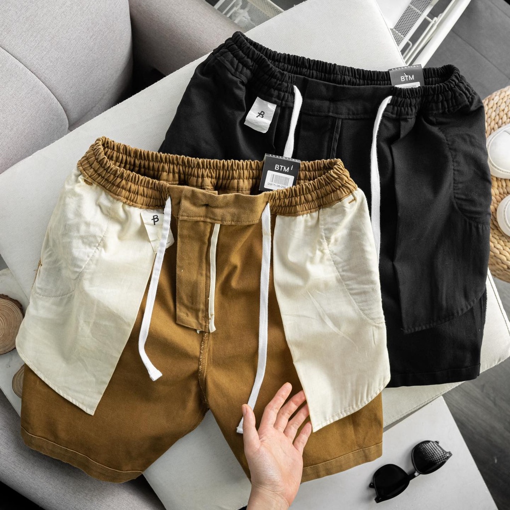 Quần Short nam BTN cao cấp,vải kAKI COTTON co giãn 4 chiều,thoáng mát,vận động thoải mái-HÀNG VNXK