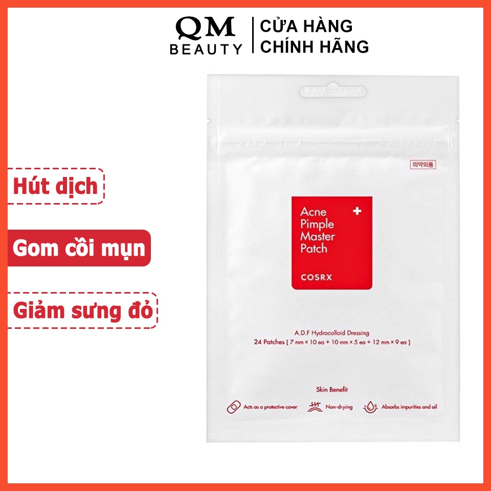 Miếng dán mụn Cosrx Acne Pimple Master Patch 24 miếng hút dịch, gom cùi mụn