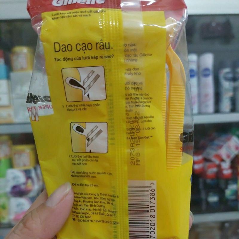COMBO 5 CÂY TẶNG 1 DAO CẠO RÂU GILLETTE SUPER THIN LƯỠI KÉP