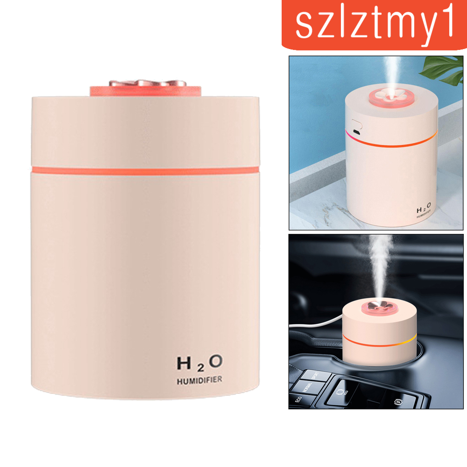 [Thunder] 240ml Mini Ultrasonic Humidifier USB Auto Shut-Off Aroma Diffuser White