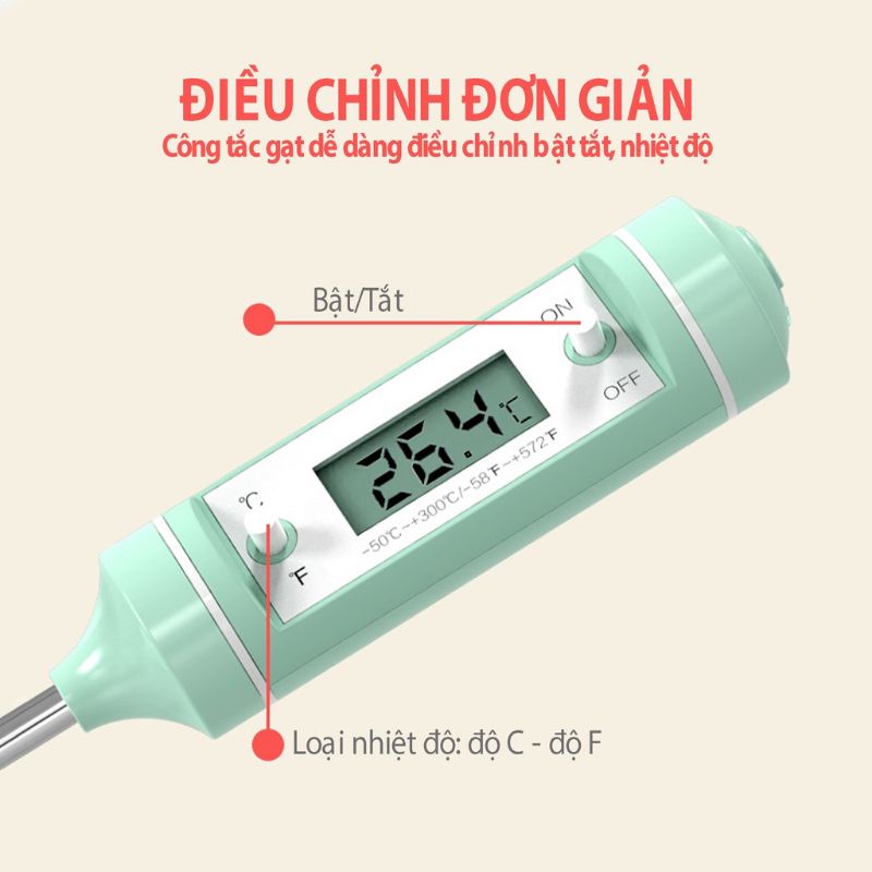 Que Đo Nhiệt Độ Pha Sữa, Nước, Đồ Ăn Cao Cấp Kichilachi, Misuta
