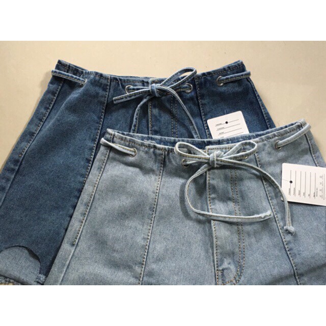 quần short jean nữ mẫu siêu đẹp xỏ dây cột nơ sang chảnh 547