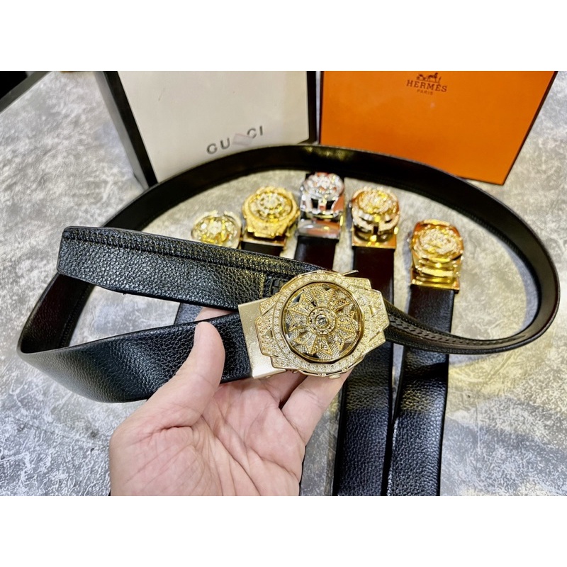 Thắt lưng da nam mặt xoay tròn , dây lưng nam thời trang nam