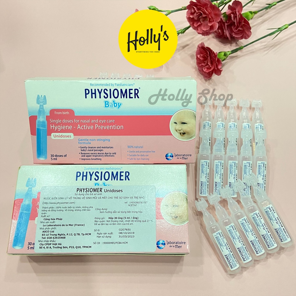 [Chính Hãng Pháp] PHYSIOMER 30 ống*5ml vệ sinh mũi và mắt cho trẻ sơ sinh và trẻ nhỏ