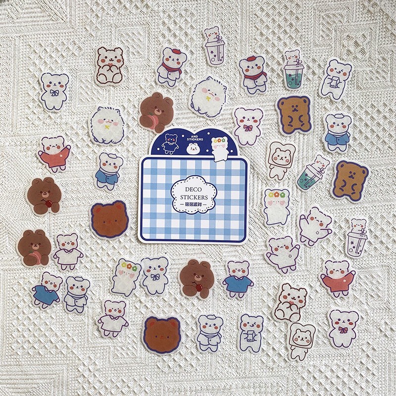 Set Sticker Miếng Dán Trang Trí Nhật Ký Hình Động Vật Dễ Thương- ms106
