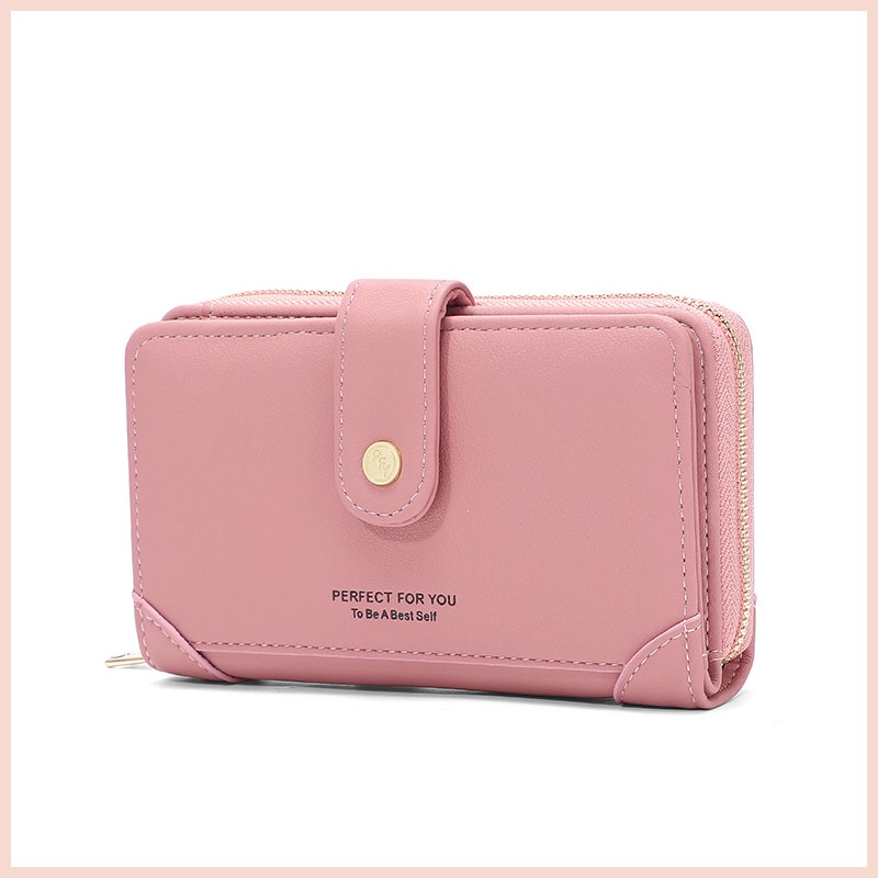 Ví nữ ngắn cầm tay cao cấp PFY đẹp nhiều ngăn đựng thẻ tiền card giá rẻ học sinh sinh viên Tina Shop W182