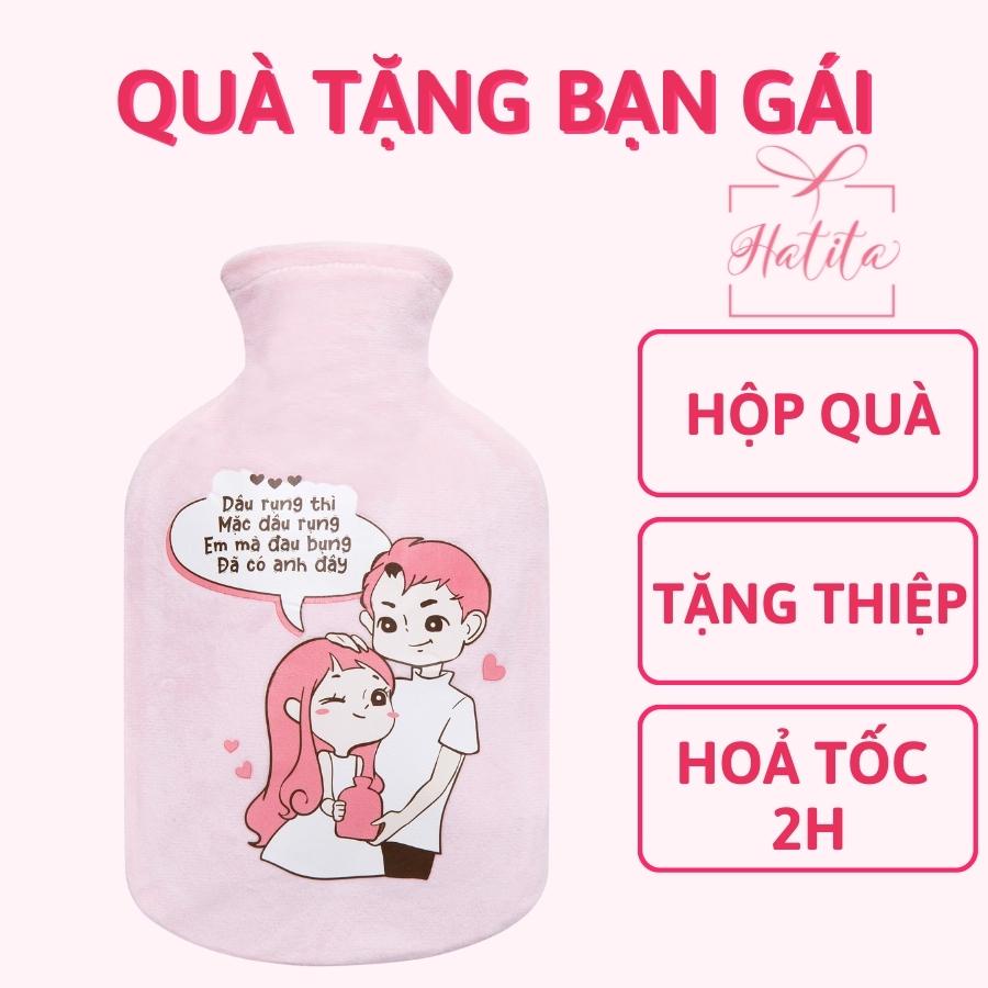 Túi Chườm Bụng Kinh Hatita 1000Ml Phiên Bản Tình Yêu, Món Quà Tặng Người Yêu Ngày Dâu