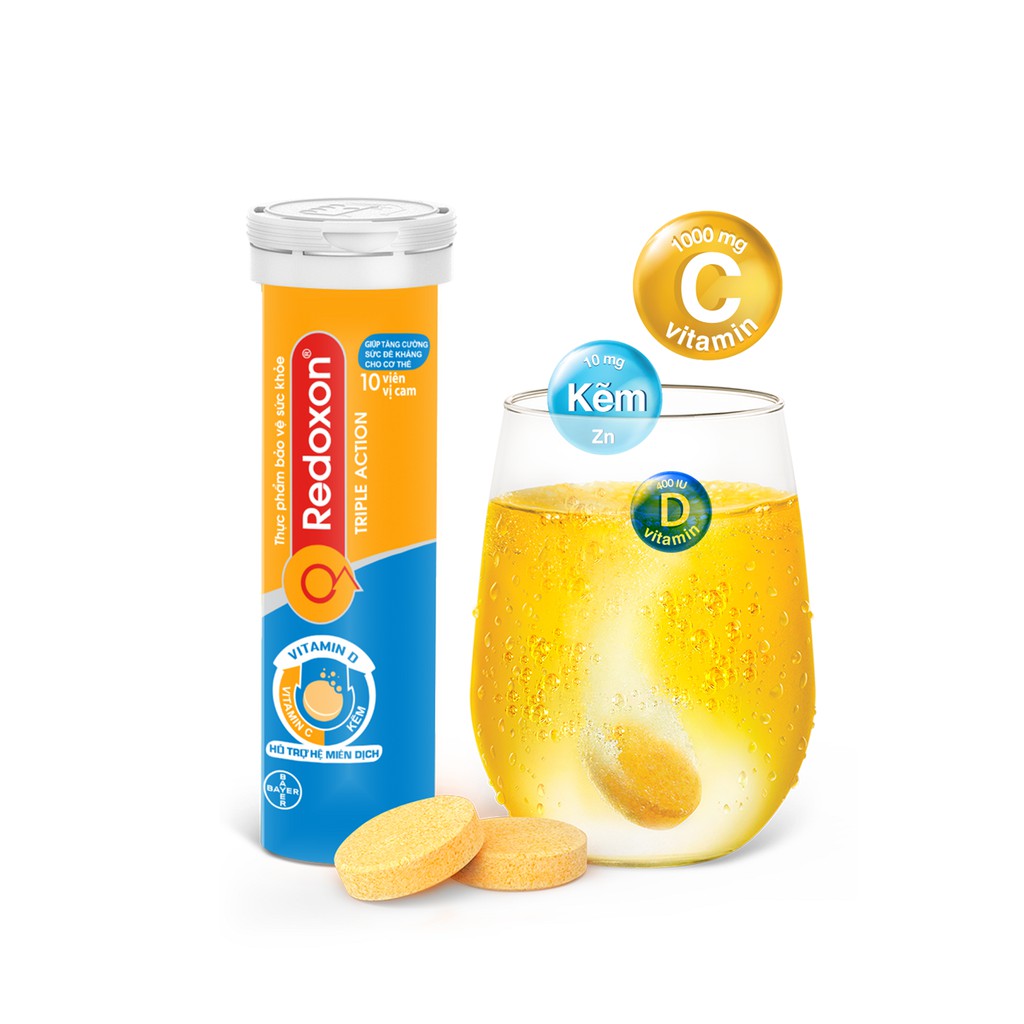 [Mã FMCGMALL - 8% đơn 250K] Viên sủi bổ sung Vitamin C, D, và Kẽm Redoxon Triple Action hộp 24 viên | BigBuy360 - bigbuy360.vn
