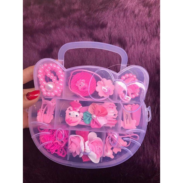 Hộp buộc tóc kitty 22 chi tiết cho bé