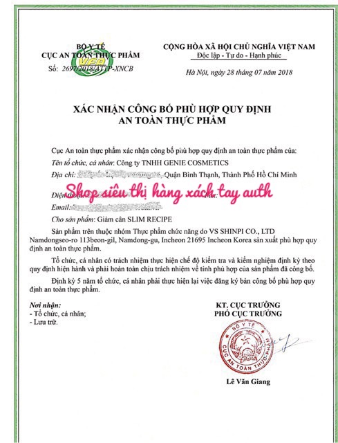 5 gói giảm cân toàn thân Slim Recipe Genie màu đỏ | BigBuy360 - bigbuy360.vn