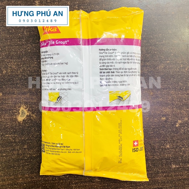 Keo chà ron SIKA TILE GROUT màu Trắng/ màu Xám - bao 1kg