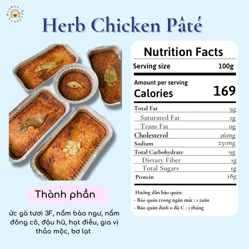 Pate gà thảo mộc Ăn Kiêng (EATCLEAN)