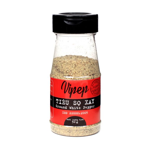 Tiêu sọ xay Vipep từ 100% hạt tiêu sọ nguyên chất - gia vị dùng nêm, ướp, khử tanh thực phẩm (hũ nhỏ giá rẻ)
