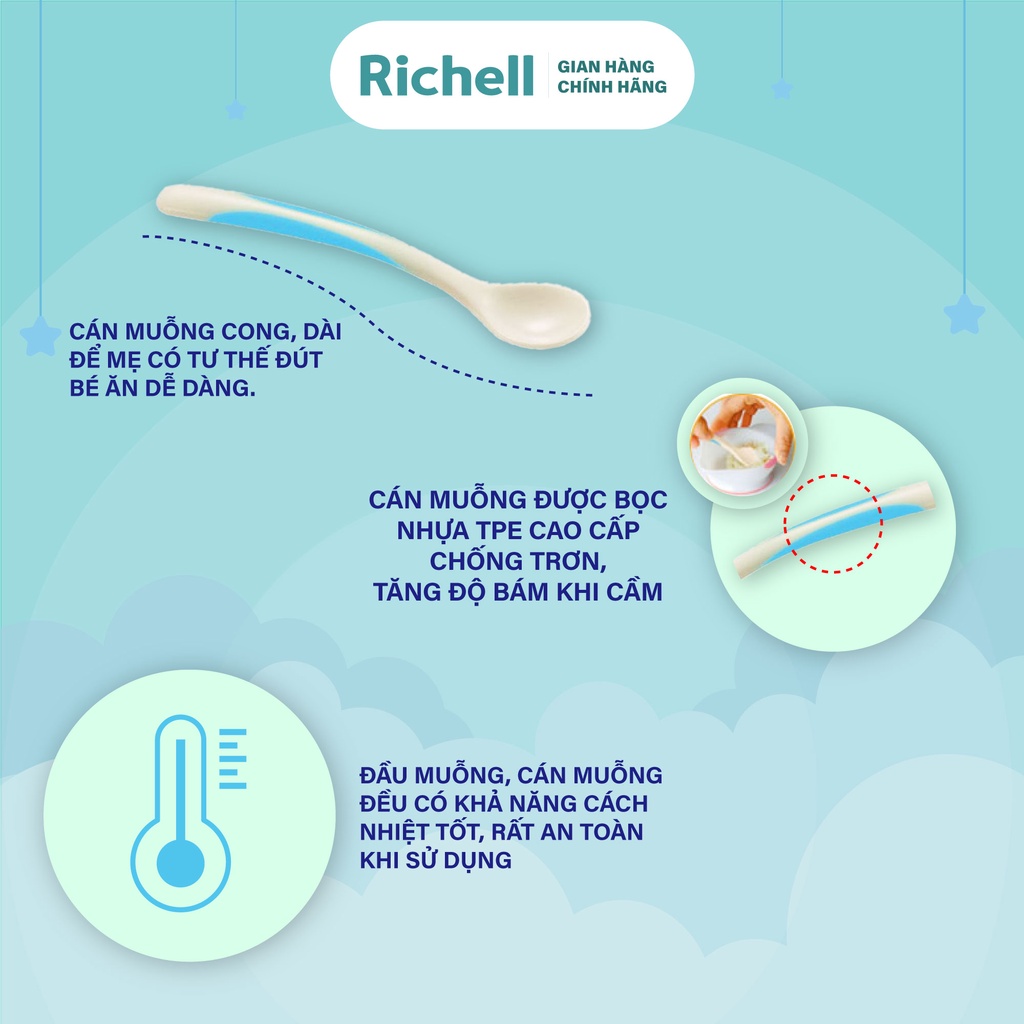 Muỗng nhựa cho bé ăn dặm Richell Nhật Bản | Baby