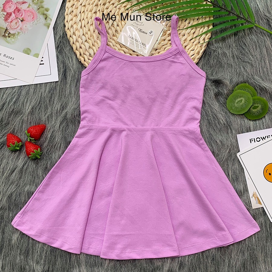 [Mã FASHIONT4FA giảm 10K đơn 50K] [Giá Tặng] Váy dây cotton Made in Việt Nam cho bé 5-38Kg