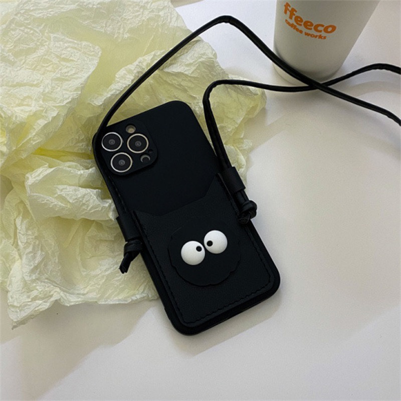 Dễ Thương Ốp Điện Thoại Có Ngăn Đựng Thẻ Và Dây Đeo Cho iphone14 / 15pro 13 11 12pro xsmax x / xs 7 / 8plus xr se2 6s se3