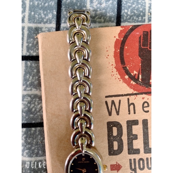 Đồng hồ si nữ hiệu Pierre Cardin mặt xanh dương