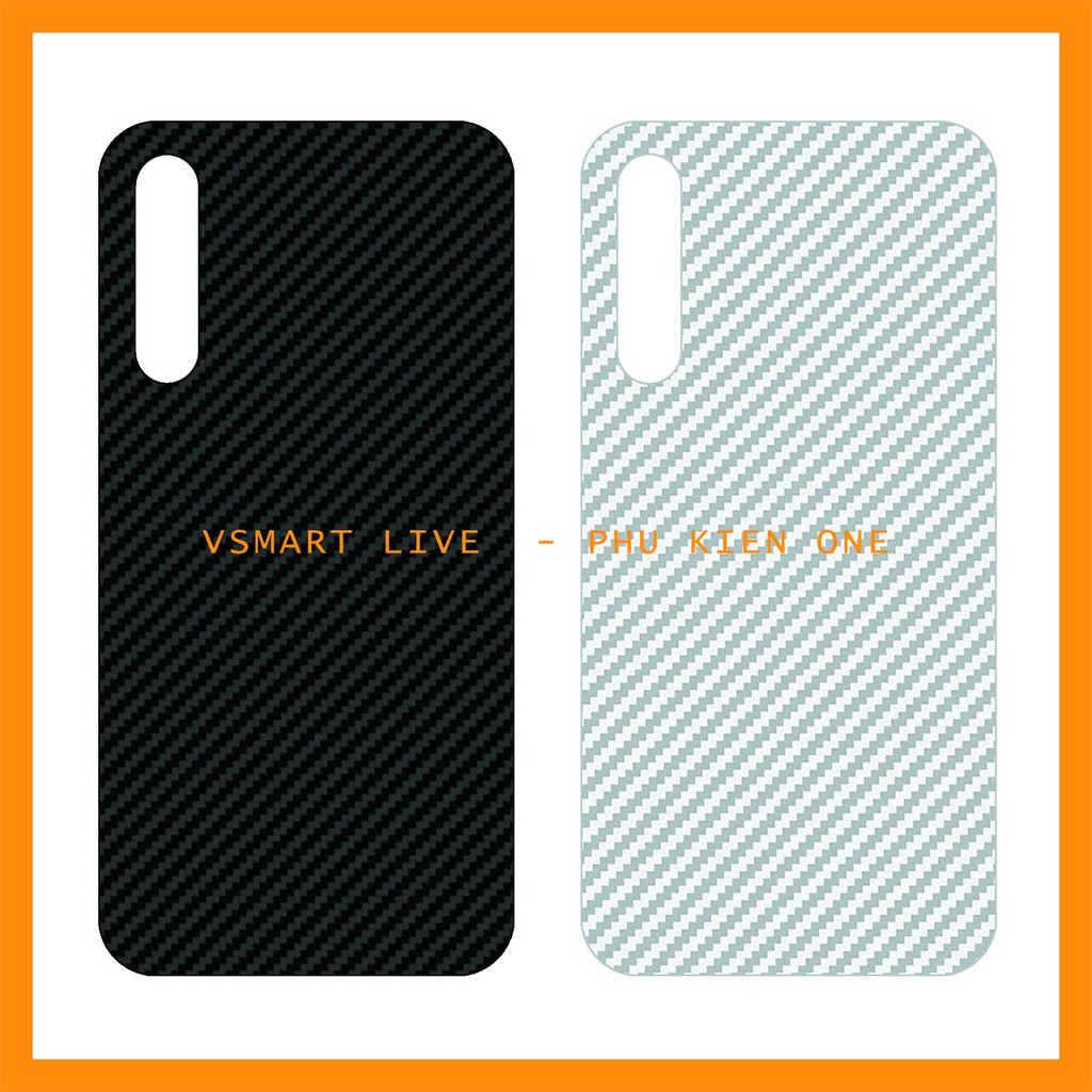 Decal dán lưng Vsmart live vân carbon 3D